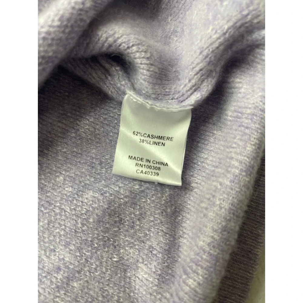Peter‎ Millar Crown Cashmere Linen Quarter Zip Sweater Mens L Purple Luxury Knit